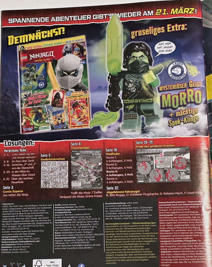 LEGO Ninjago Magazin: Morro kommt ins Heft