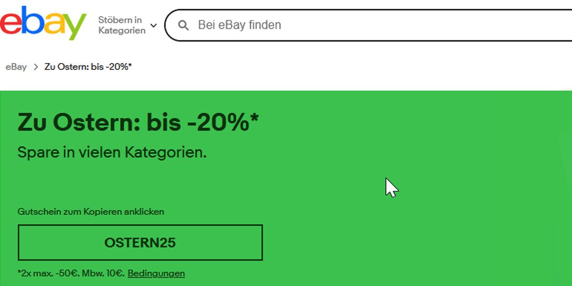 eBay Ostern 2025 Gutschein