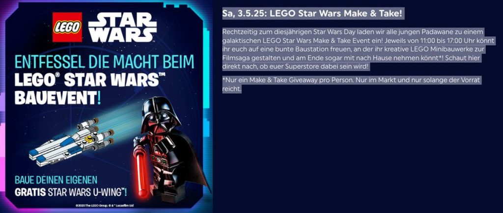 LEGO Star Wars Make-Take Event