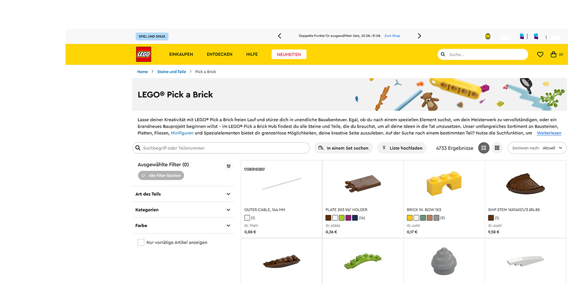 LEGO Pick a Brick Zollärger