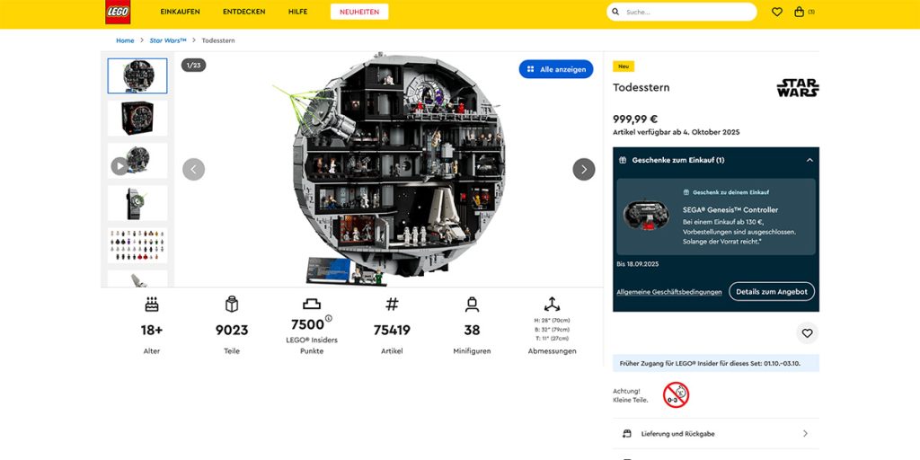 LEGO Todesstern im Online-Shop