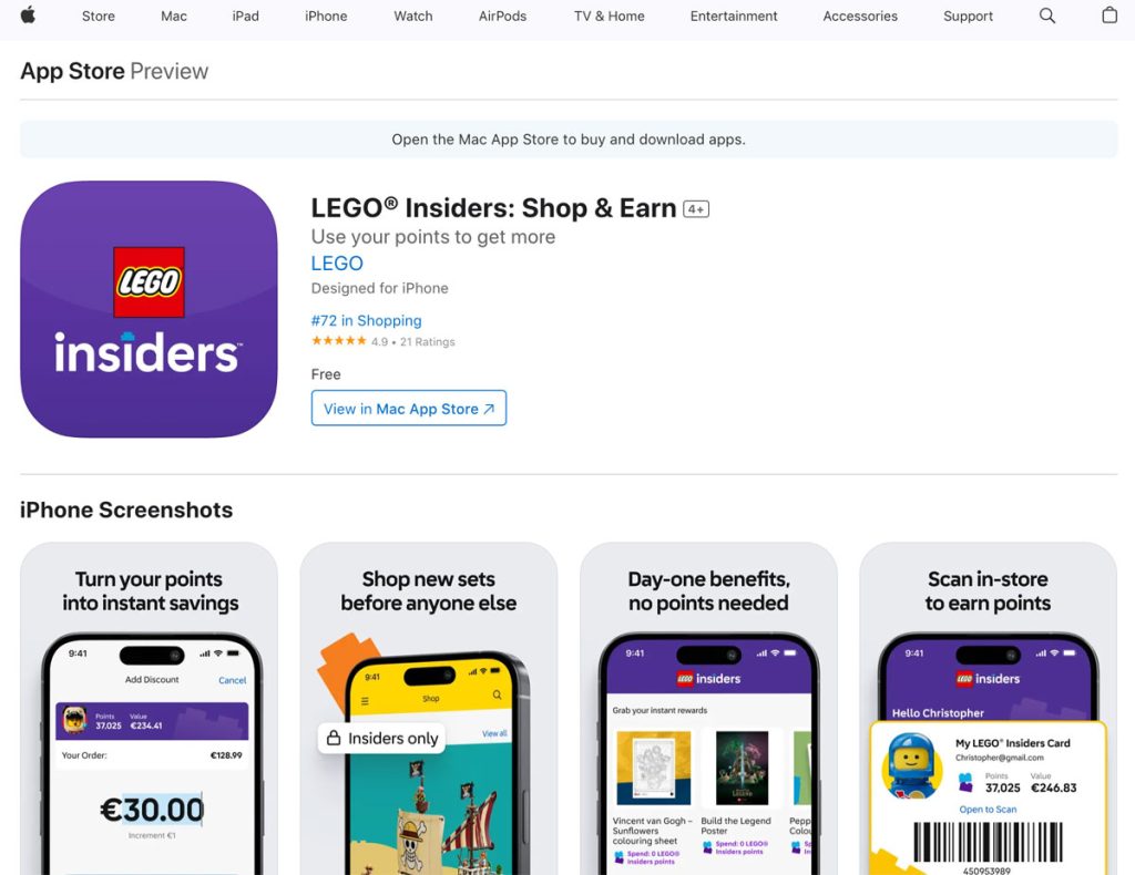 LEGO Insiders App Apple