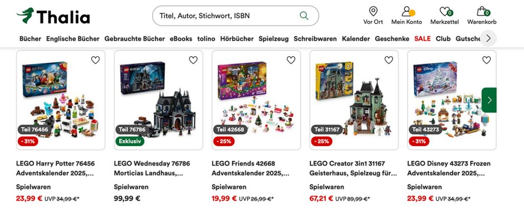 LEGO Angebote bei Thalia