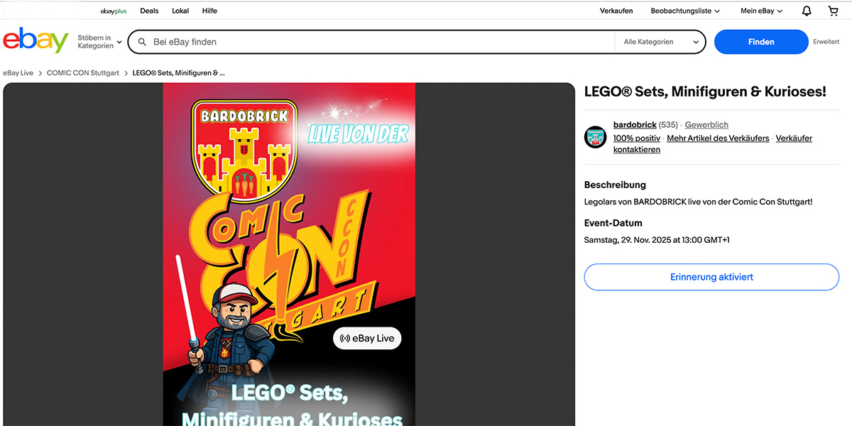Bardobrick auf eBay Live