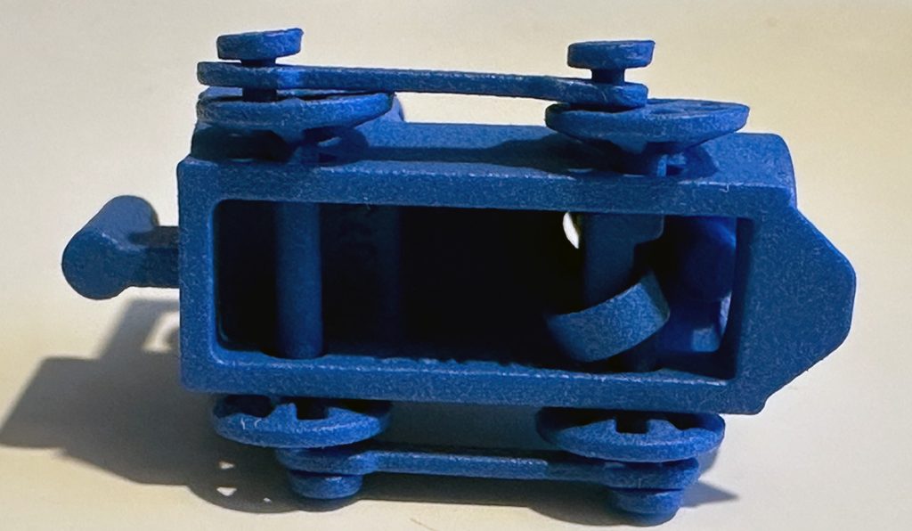 gedruckte LEGO Mini-Lok im Detail