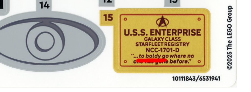 "... to boldy go where no one ..."