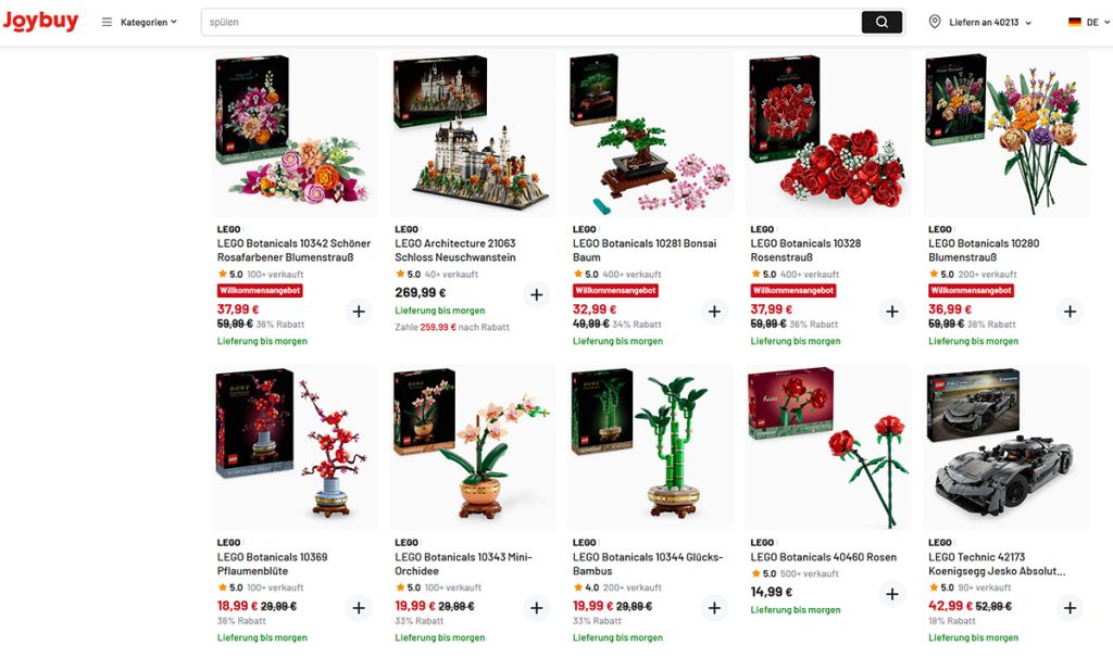 Joybuy LEGO Aktionsangebote
