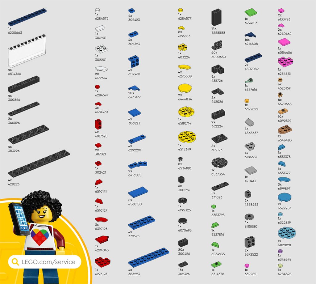 LEGO 40892 Kanto Region Badge Collection Teileliste