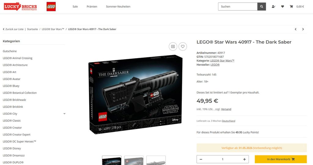 LEGO Star Wars GWP bei Lucky Bricks
