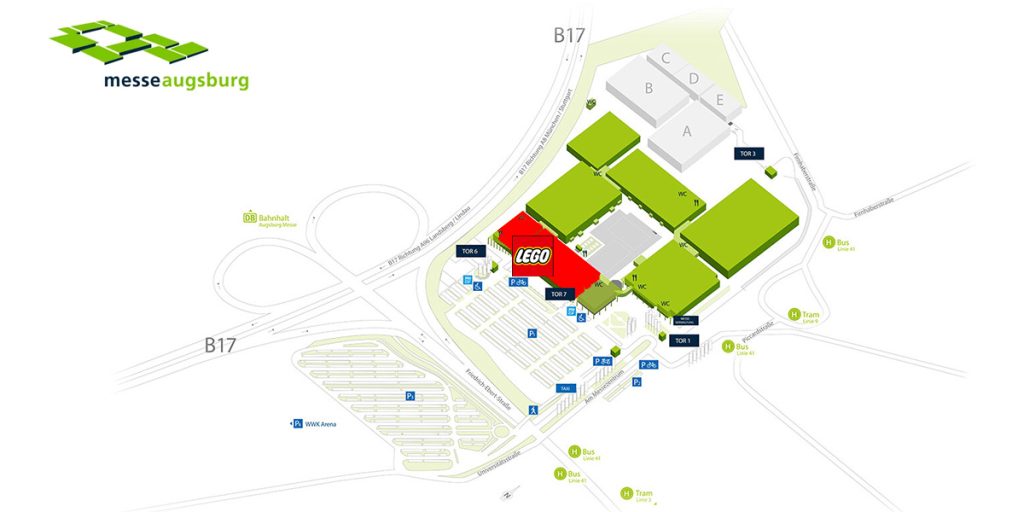 LEGO Ausstellung Bricking Bavaria 2026 Hallenplan Messe Augsburg