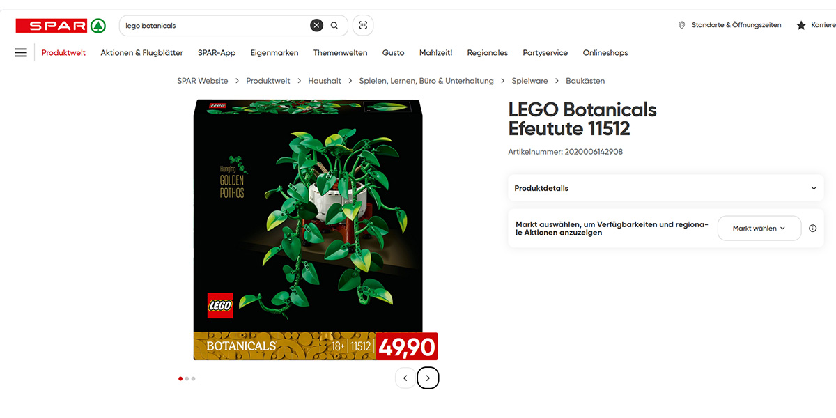 LEGO Botanicals 11512 Neuheit bei Spar AT