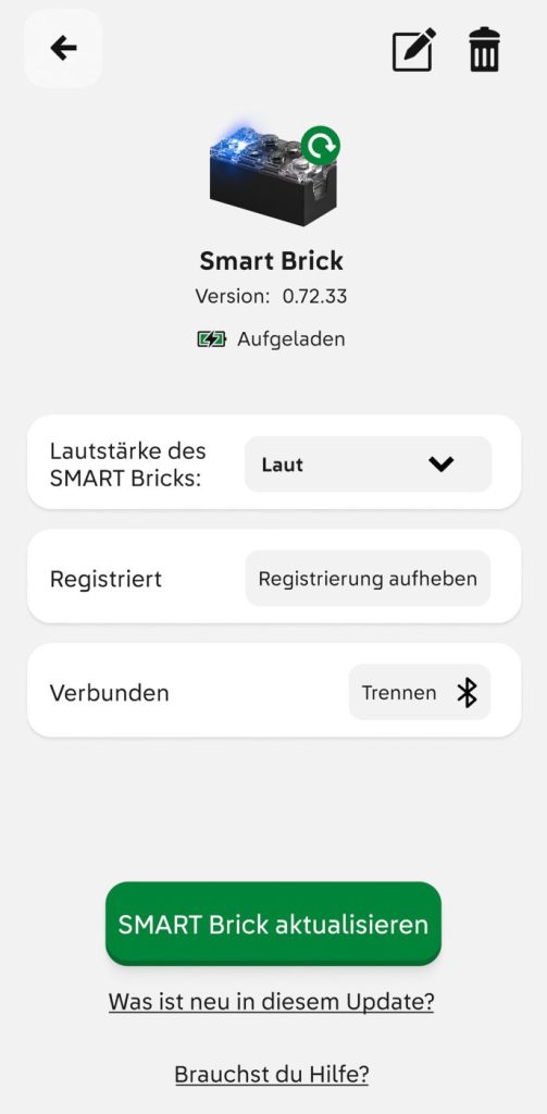 LEGO Smart Brick Update auf die neueste Version