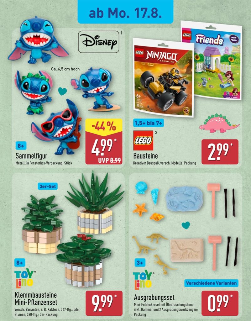 Toylino Pflanzen-Sets und LEGO Paperbags bei ALDI Nord