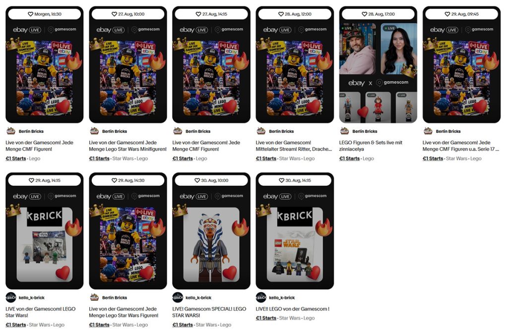 eBay LIVE LEGO Streams auf der Gamescom 2026