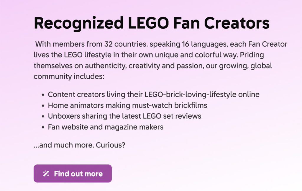 LEGO Fan CoLab Creators