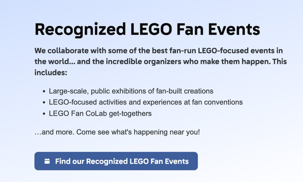 LEGO Fan CoLab Fan Events