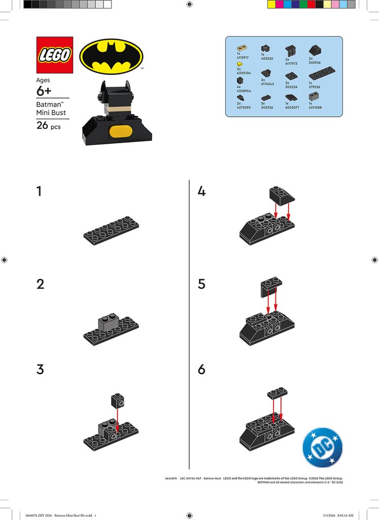 LEGO Batman Mini Bust Bauanleitung