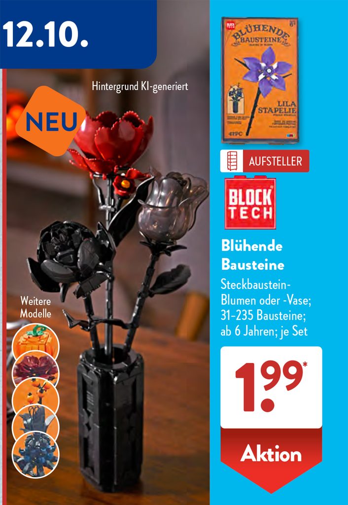 Blühende Bausteine für 1,99 Euro bei ALDI Süd