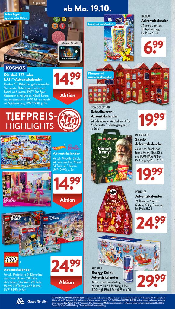 Adventskalender 2026 Sale bei Aldi Süd