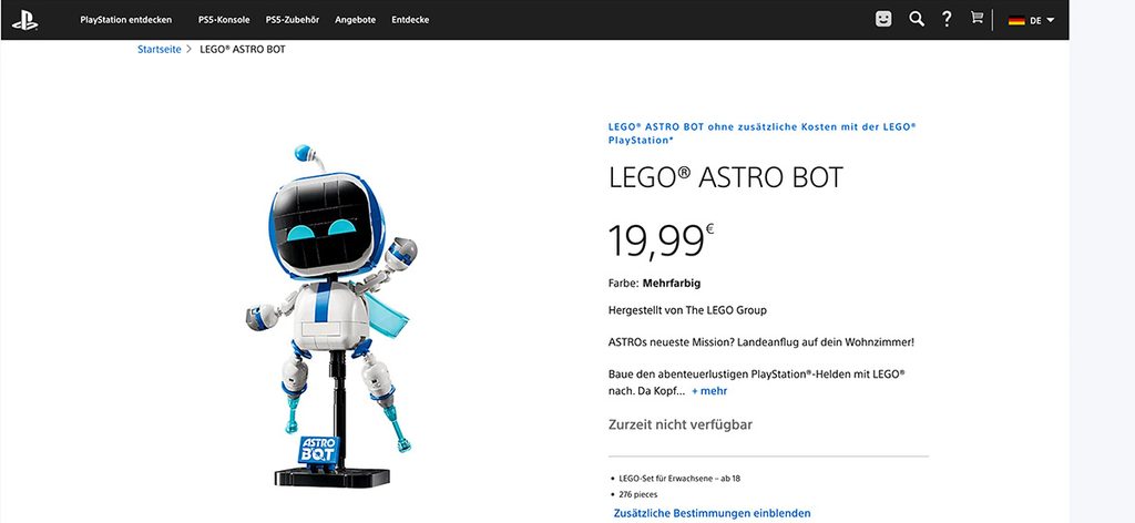LEGO Astro Bot im Sony PlayStation Store